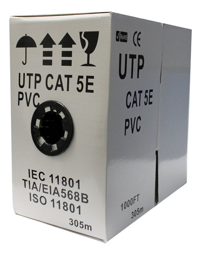Hdvd Cat5e Cable Ethernet Utp Pull Box 1000ft Cat-5e White