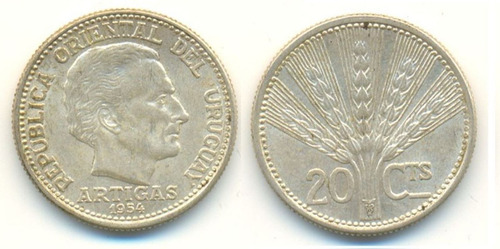 Uruguay 20 Centesimos 1954 S/c