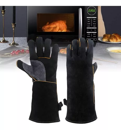 KINGSTEYN Guantes de Cocina N°1 – Guantes para Horno Resistente al Calor  hasta 500 °C (1 par) – certificación EN407 – 35cm Ext…