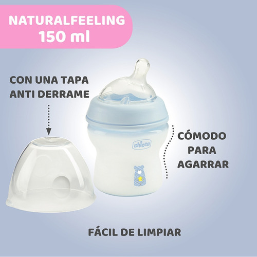 Mamadera Natural Feeling Bebe Color 150ml 0m+ Chicco Oficial