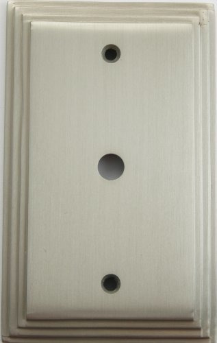 Níquel Satinado Deco Style One Gang Cable Tv Wall Plate