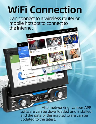 Android Radio Gps 7 Pulgadas 1 Din Pantalla Retráctil Automá
