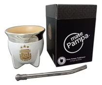 Comprar Mate Pampa Bombilla Color Afa Seleccion Argentina Boca Ancha Color Blanco Afa Boca Ancha