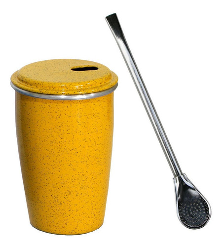 Imagem 4 de 7 de Tereré: 5 Kits Com Bomba Metal + Copo Térmico E Brindes