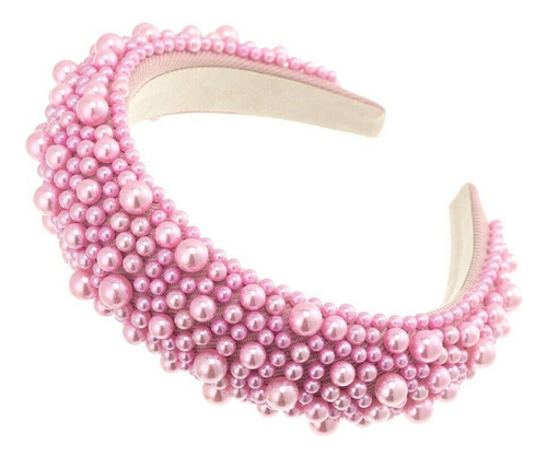 Diadema Ancha Con Forma De Perla Completa Para Mujer