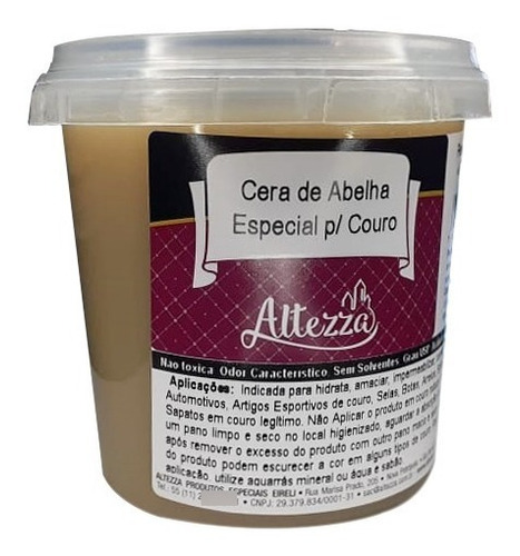 Cera De Abelha Especial Para Couro 350 Grs Altezza