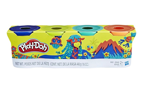 Play-doh, Paquete De 4 Envases De Compuesto Para Modelar