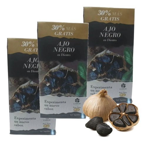 Dientes De Ajo Negro Especia Gourmet Condimento 60 Gr X 3