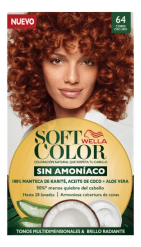 Kit Tinte Wella Professionals  Soft color Tinte de cabello tono 64 cobre oscuro para cabello