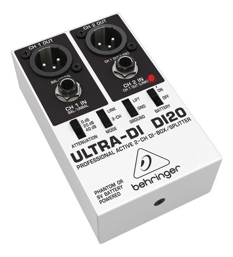 Imagem 4 de 6 de Direct Box Di 20 Ativo 2 Canais Di20 Behringer +nf+garantia - Com Nota Fiscal E Garantia De 2 Anos Proshows!