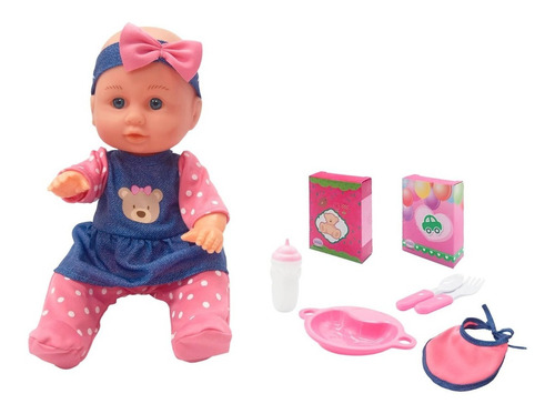 Muñeca Bebé Con Accesorios Para Comer Sencilla