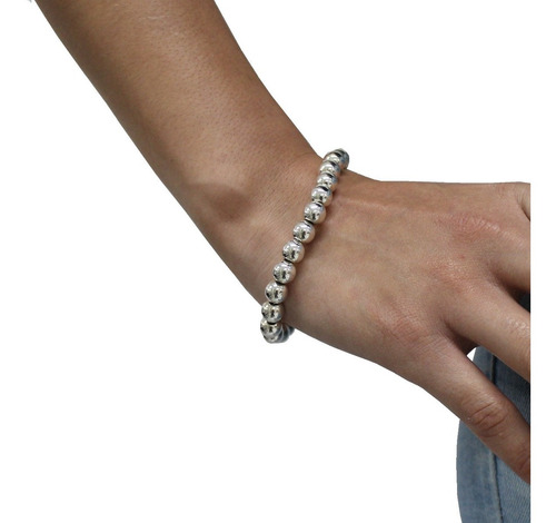 Imagen 6 de 10 de Collar Y Pulsera De Plata 925 Bolitas 8mm Set Mujer Agálea