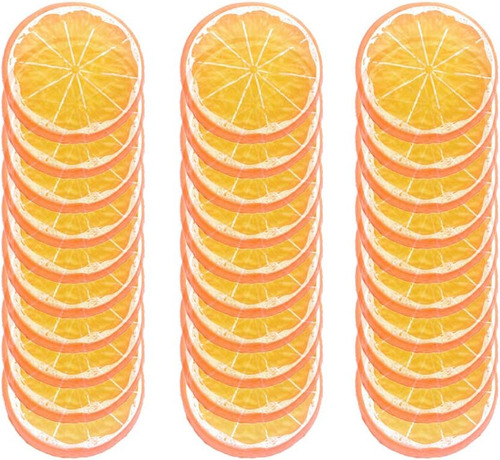 30 Piezas De Rodajas De Limón De Plástico Artificial De Simu