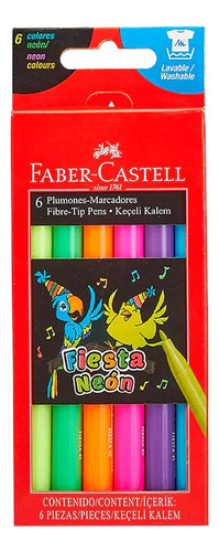 Marcadores Neon C/6 Faber Castell