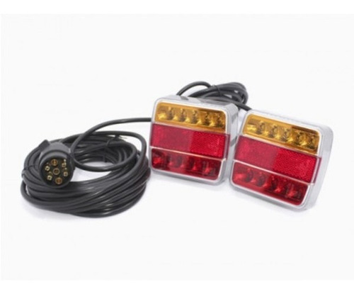 Kit Faroles Led Para Trailer Con Iman Y Enchufe Macho