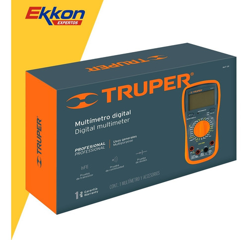 Imagen 4 de 10 de Tester Digital Truper Profesional 9 Volts Diodo Continuidad
