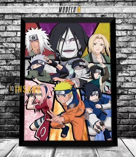 Quadro Poster Anime Naruto Personagens mod 2- GA157 90x50