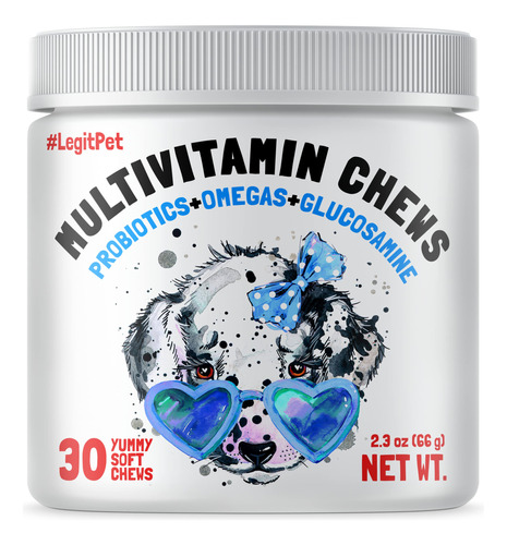 Vitaminas Para Perros  30 Multivitamnicos Masticables Con Gl