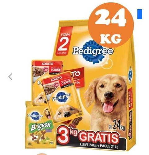 Pedigree Adulto 21kg +2 Paté +snack