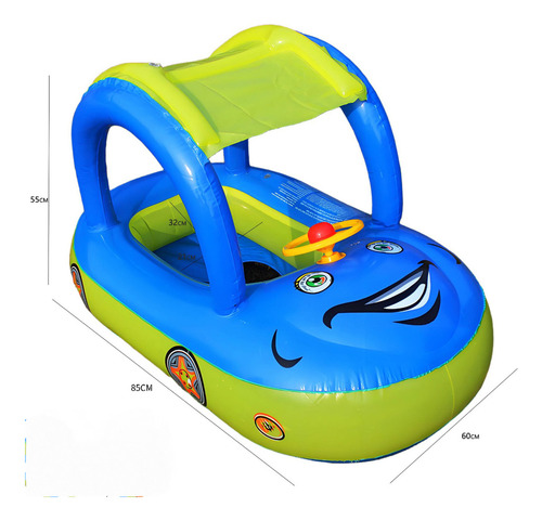 Anillo Flotante De Automóvil Inflable Para Niños Con Techo B