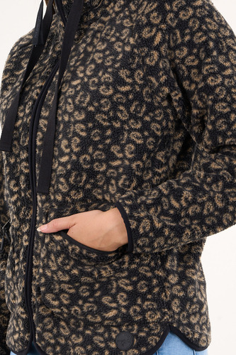 Poleron Polar Full Print Look Sherpa Negro Mujer Polemic