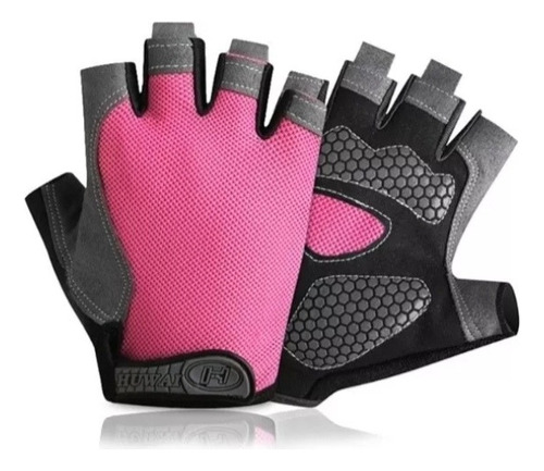 Guantes Gym Ciclismo Entrenamiento Rosa Par