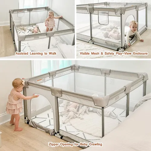 Baby Playpen Zeebaba Con Tapete Para Bebés Y Niños Pequeños
