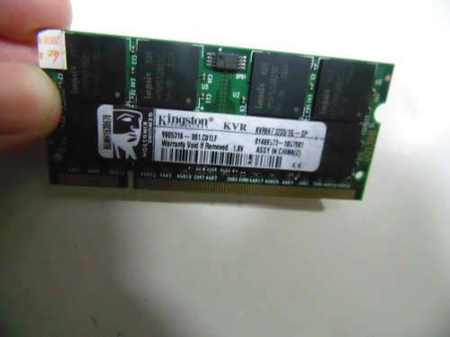 Memória Notebook 1gb Ddr2 Kingston Kvr667d2s5/1g 1.8v (Usado)