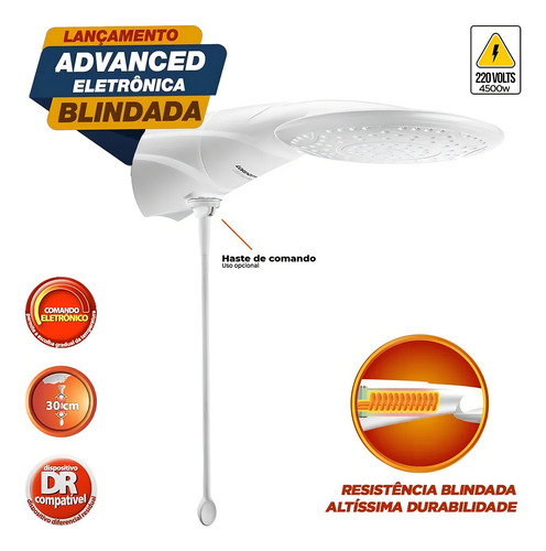 Lorenzetti Ducha Advanced Blindada Eletrônica 4500w 220v Potência 4500w 4.5 Kw