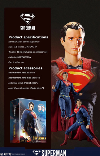 Figuras De Acción De Superman De Fondjoy Dc Movie A Escala 1