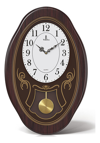 Reloj De Pared Musical Con Pendulo  Reloj De Pared Ovalado