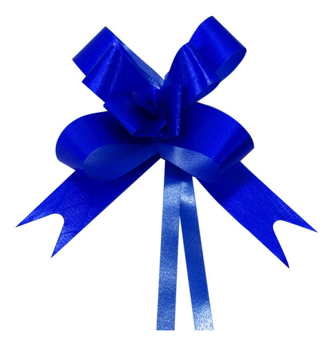 10 Laços Pronto Fácil Mágico 15mmx370mm Fita P/ Presente Cor Azul Lisa