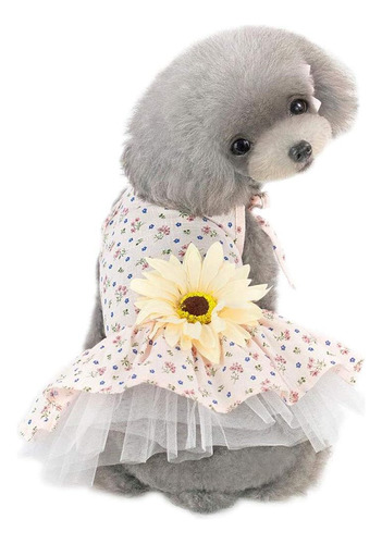 Ropa Perros Daisy Flower Gauze Tutu Dog Dress Vest Appa...