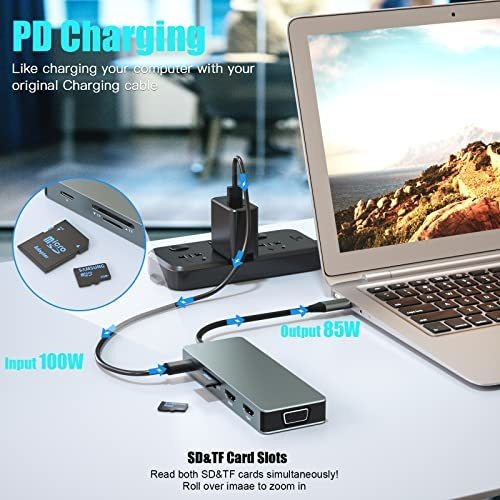 Hub Pwaytek Usb C 10 En 1 Type C Usb 3.0 Usb 2.0 -azul