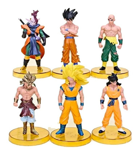 Colección Figuras Dragon Ball Z X6 13cm Base Broly Goku Yamc