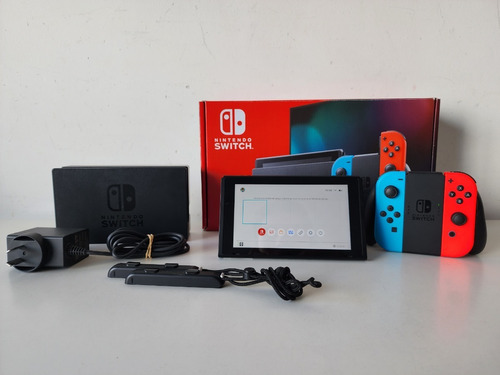Imagen 1 de 8 de Nintendo Switch Color Rojo Neón Azul Neón Caja Completa