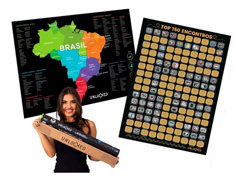Presente Dia Dos Namorados Kit Top 150 Encontros+mapa Brasil