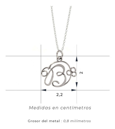 Imagen 5 de 5 de Inicial Con Cadena De Acero Quirúrgico | Artesanal