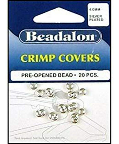 Beadalon  alambre Crimp Covers 4 mm  bañado En Plata (20 p