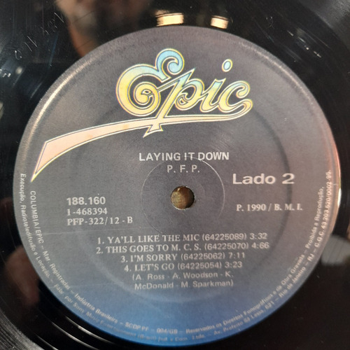 Imagem 6 de 9 de Vinil Lp P. F. P. Laying Down Bom Estado 1990