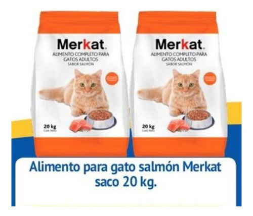 Alimentos Para Gatos Merkat Salmon 20kg( 2 Un)-super