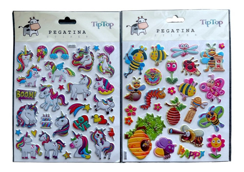Pack 50 Stickers Pegatinas 3d Surtidas Decoración Niños - Ea