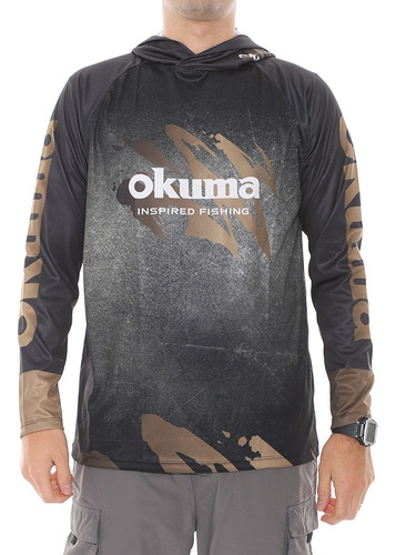 Remera Okuma Gold Capucha  Protecc Uv Pesca Ed Limitada