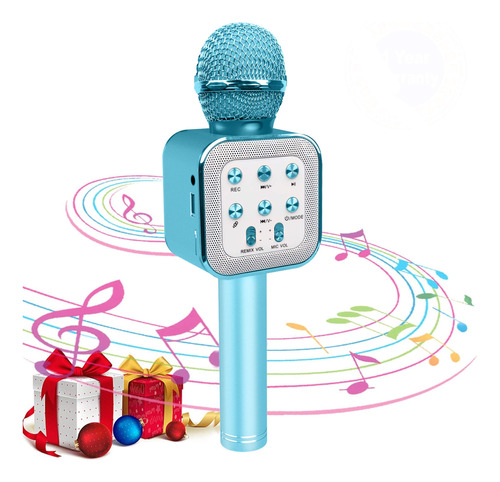 Bestgk Microfono Inalambrico Karaoke Reproductor Musica Luz