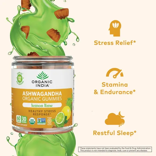Gomitas Ashwagandha Organic India Para Hombres Y Mujeres - S