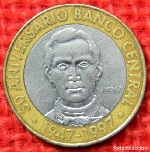 Moneda República Dominicana 5 Pesos 1997