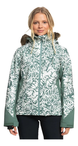 Campera Roxy Snow Mujer Jet Ski Verde-floreado Cli