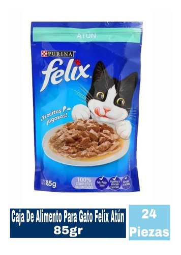 24 Sobres Félix 85 Gr Sabor: Atún Alimento Para Gato
