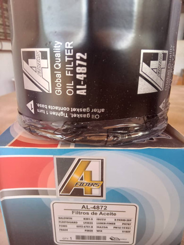 Filtro Aceite A1 Al4872 (51839) Npr/encava/c30/isuzu