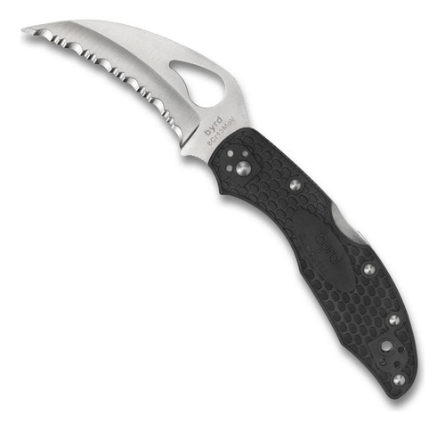 Spyderco Byrd Halcon Cuchillo Frn Spyderedge Color Negro